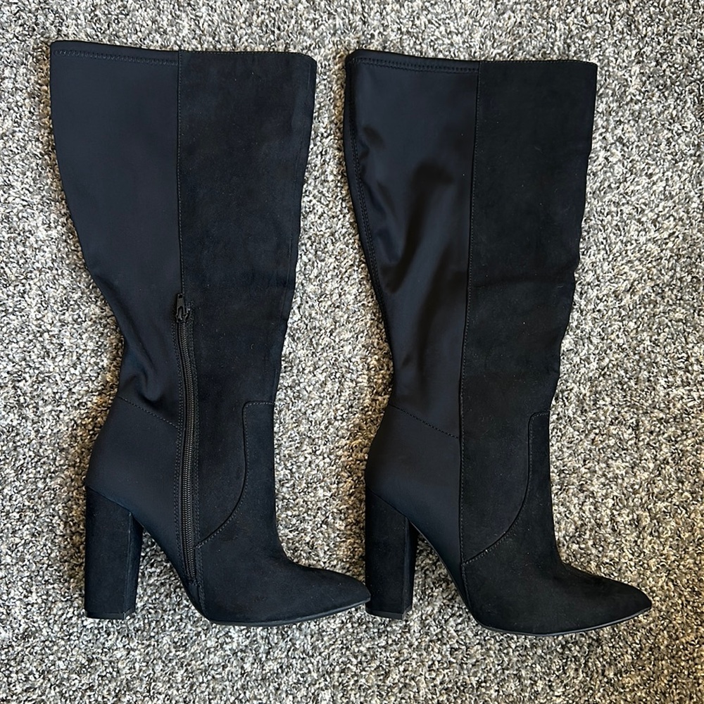 Women knee high boots with wide calf